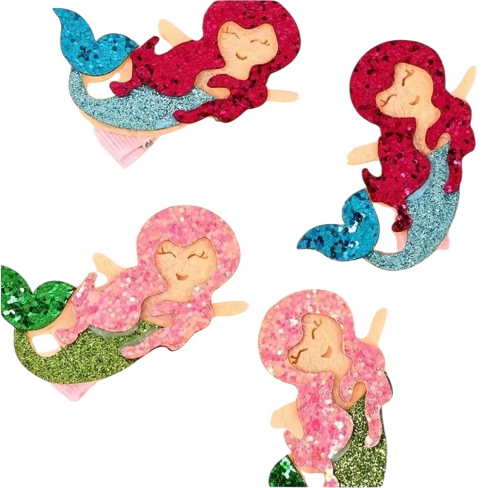 Sparkling Mermaid Hair Clips Set ~ 4 Pieces